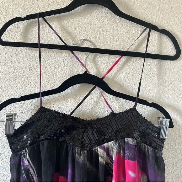 Rampage Women’s Dress Sz 7 Babydoll Black Purple Pink Sequins Party Date Wedding - Picture 4 of 13